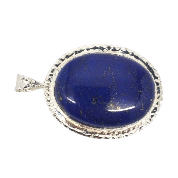 Sterling Silver Large Oval Lapis Lazuli Pendant #21221 - Picture 3 of 7